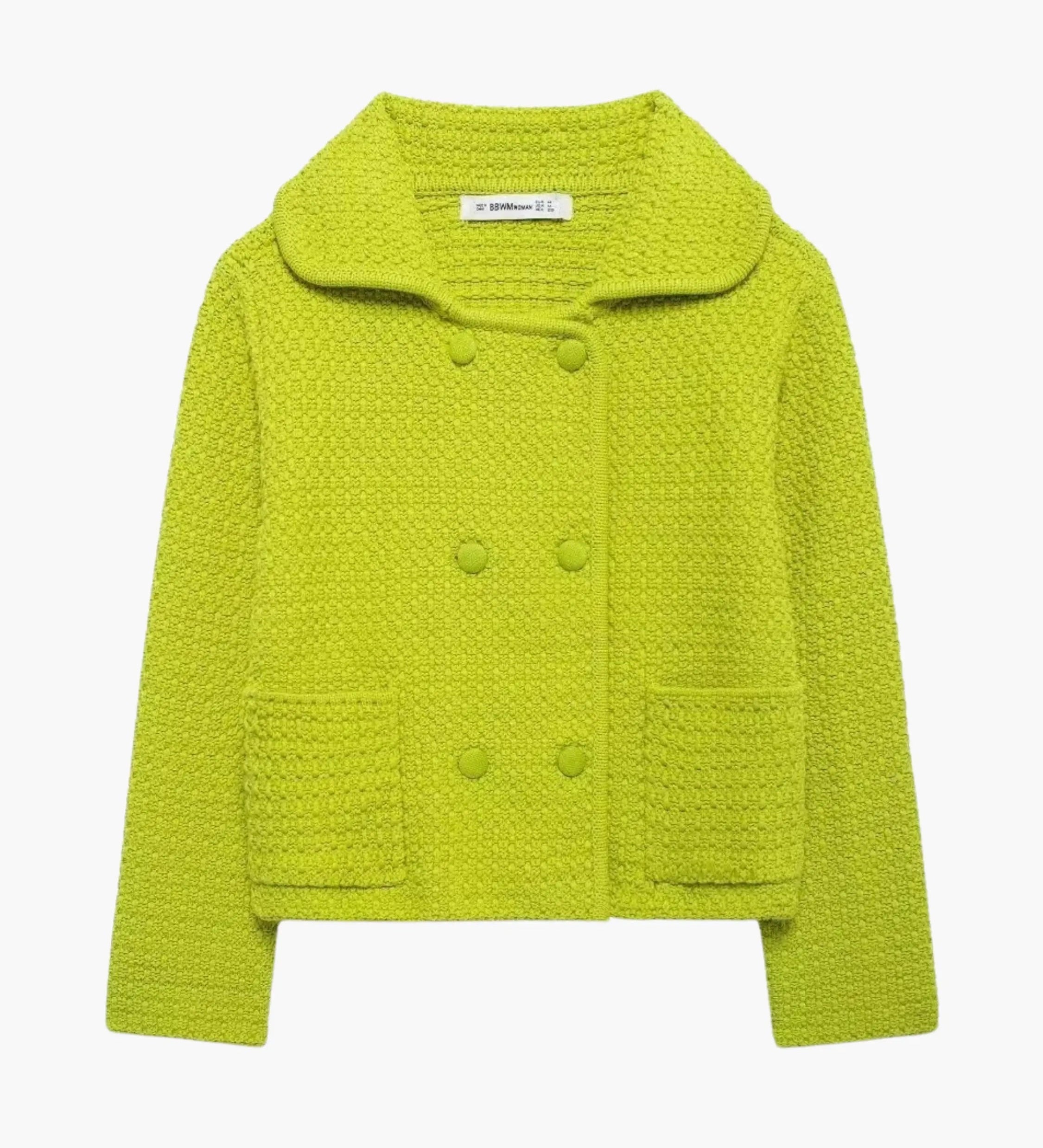 Dietlinde | Texturierte zweireihige Strickjacke