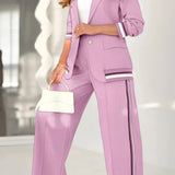 Damenanzug – Elegantes Zweiteiler-Set mit Blazer und weiter Hose