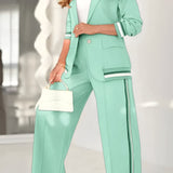 Damenanzug – Elegantes Zweiteiler-Set mit Blazer und weiter Hose