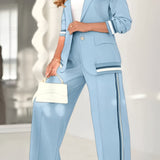 Damenanzug – Elegantes Zweiteiler-Set mit Blazer und weiter Hose
