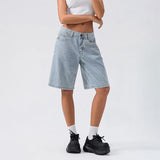 Damen-Bermuda-Jeansshorts im Loose-Fit