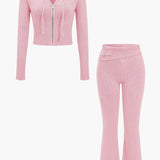 Ava | Strick-Set mit Kapuzenjacke & Schlaghose