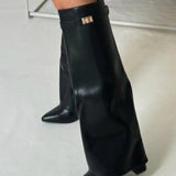 Evy | Elegante Damenstiefel aus hochwertigem Suede mit goldenen Akzenten
