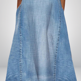 Ärmelloses Jeanskleid in A-Linie mit V-Ausschnitt für Damen