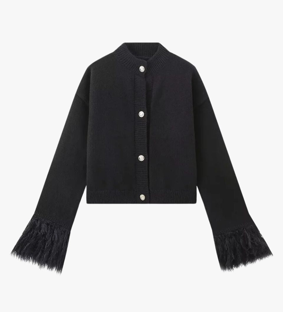 Manon | Strickjacke mit Knöpfen und Federärmeln