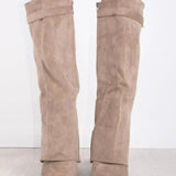 Evy | Elegante Damenstiefel aus hochwertigem Suede mit goldenen Akzenten