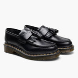 Olivia | Retro-Stil Schwarze Loafer aus Leder mit Fransen