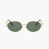 Hazel | Gold Rahmen Smaragd Ovale Gläser Sonnenbrille