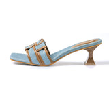 Nova | Trendige Denim Mules mit Blockabsatz – Eleganz trifft auf Komfort