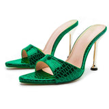 Isabelle | Luxus Schwarze Croc-Embossed Mule Heels – Elegant & Stilvoll