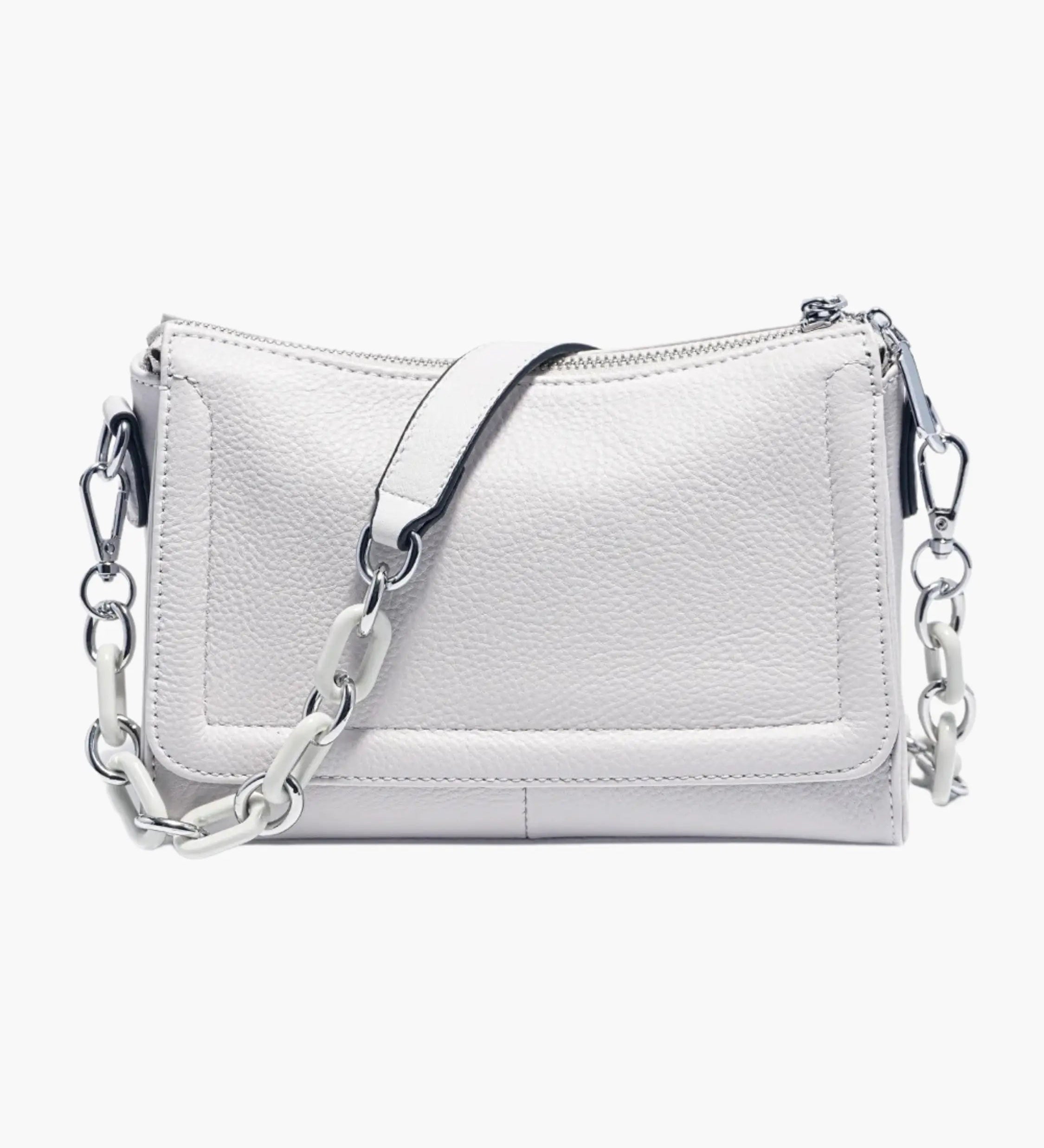 Ada | Schicke weiße Leder-Schultertasche