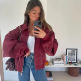 Jade | Übergroße Kontrastnaht Jacke Zendoo.de