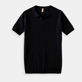Retro-Strick-Poloshirt in Mintgrün