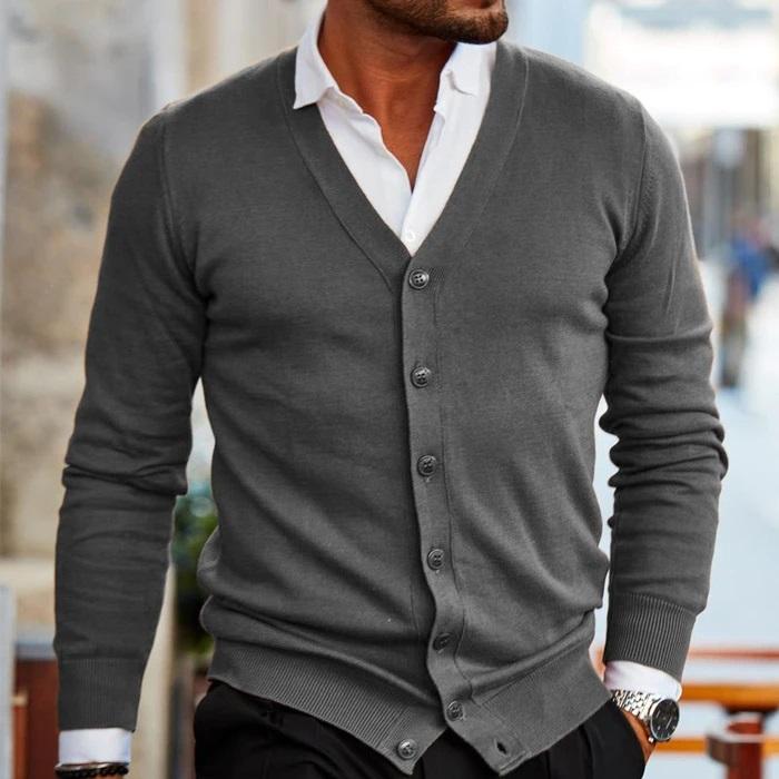 Elegante Strickjacke mit V-Ausschnitt und Knopfleiste für stilvolle Outfits