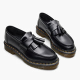 Olivia | Retro-Stil Schwarze Loafer aus Leder mit Fransen