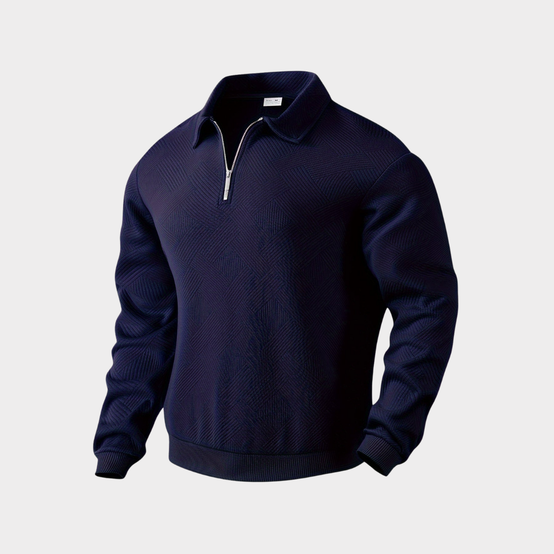 Herren Pullover mit Stehkragen und halbem Reißverschluss – Stilvoll & Modern