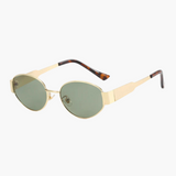 Hazel | Gold Rahmen Smaragd Ovale Gläser Sonnenbrille
