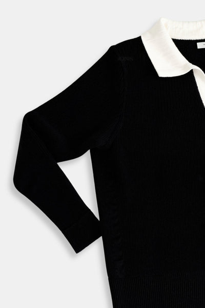 Langärmliges Poloshirt mit Kontrastkragen