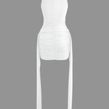 Vera | Elegantes High-Neck Bodycon Minikleid mit Drapierung