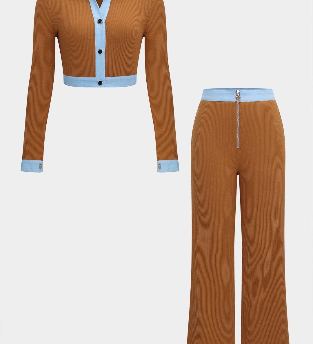 Lara | Modernes Zweiteiler-Set mit Hemd & Wide-Leg-Hose