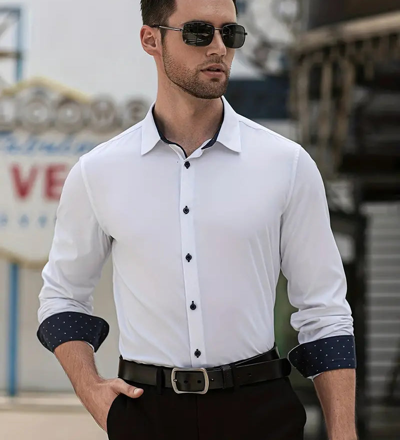 Alexander | Elegantes Businesshemd mit Kontrastdetails