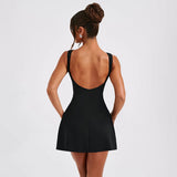 Ärmelloses A-Linien Minikleid mit elegantem Rundhalsausschnitt