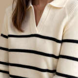 Gestreifte Pullover mit Kragen