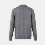 Eleganter Zopfstrickpullover mit Reißverschluss