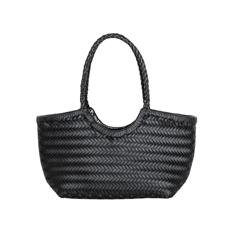 Lena | Braun Geflochtene Leder-Shopper – Rustikal & Stilvoll
