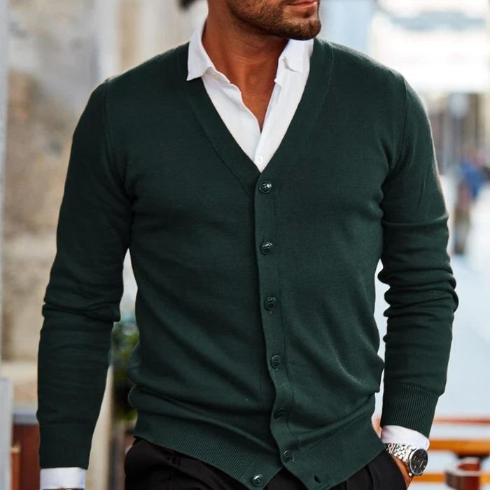 Elegante Strickjacke mit V-Ausschnitt und Knopfleiste für stilvolle Outfits