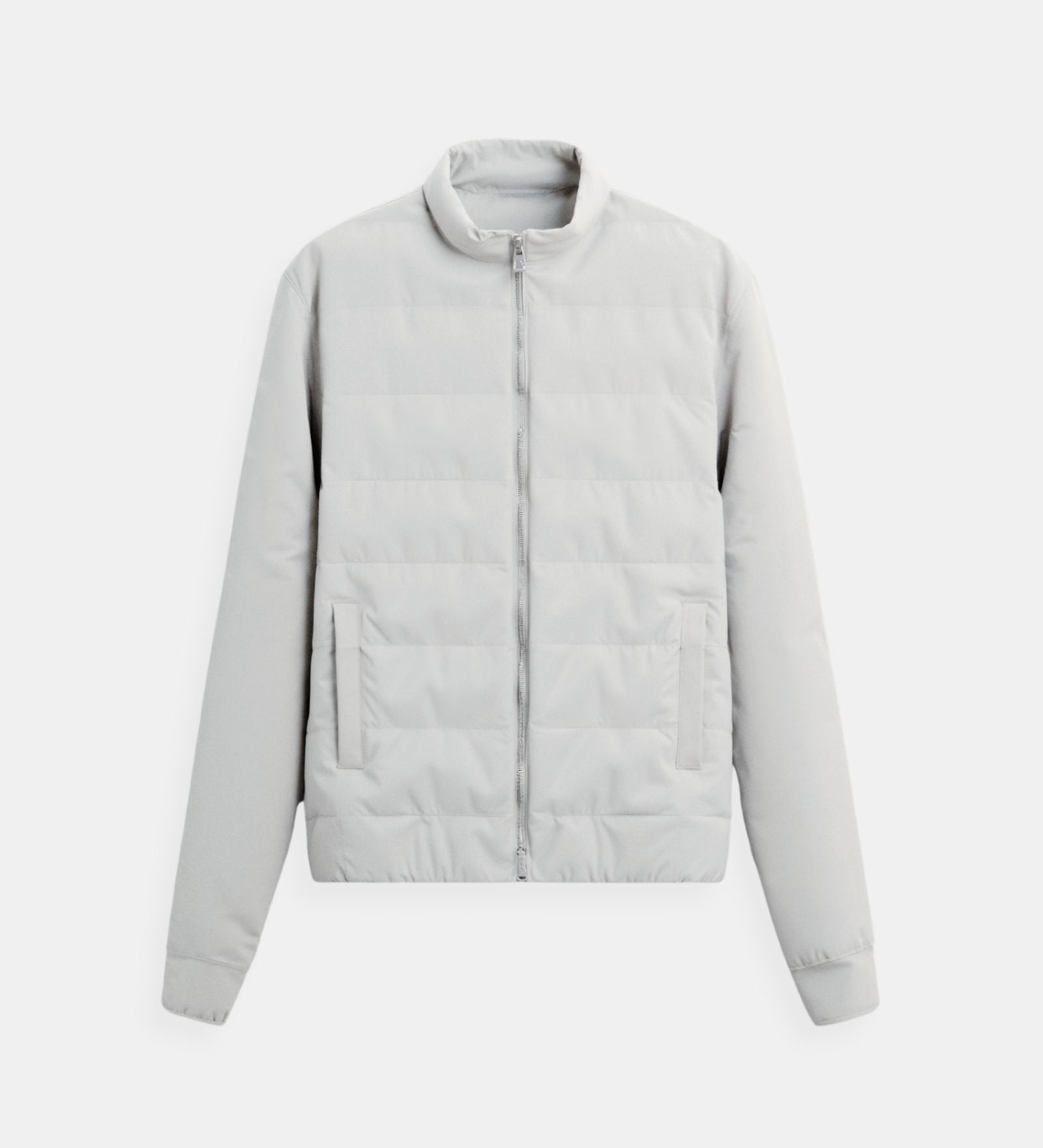 Luca – Moderne Herren-Steppjacke in Cremeweiß und Grau
