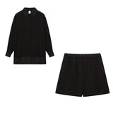 Leichter Zweiteiler aus Baumwollmix – Oversize Bluse & Shorts für Damen