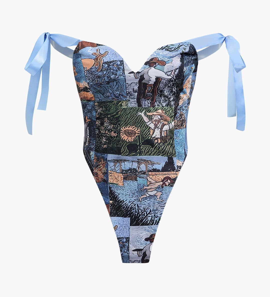 Andrea | Kunstvolle Corsage & Cargohose mit Retro-Print