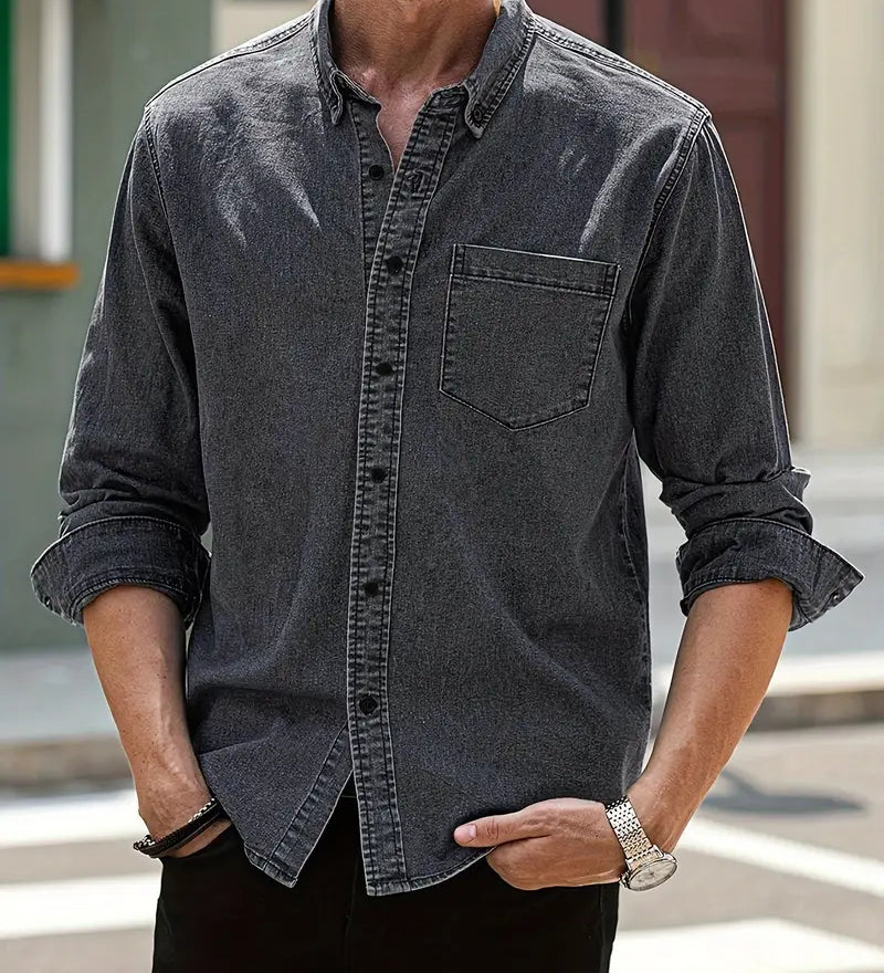 Daniel | Lässiges Langärmelig Denim-Hemd im klassischen Look