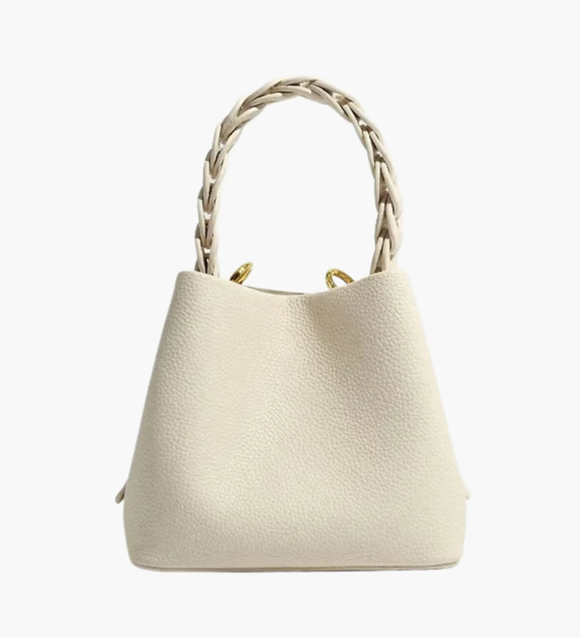 Yamina | Elegante strukturierte Handtasche mit geflochtenem Henkel
