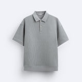 Kurzärmeliges Poloshirt in Cremeweiß – Minimalistisch und Bequem