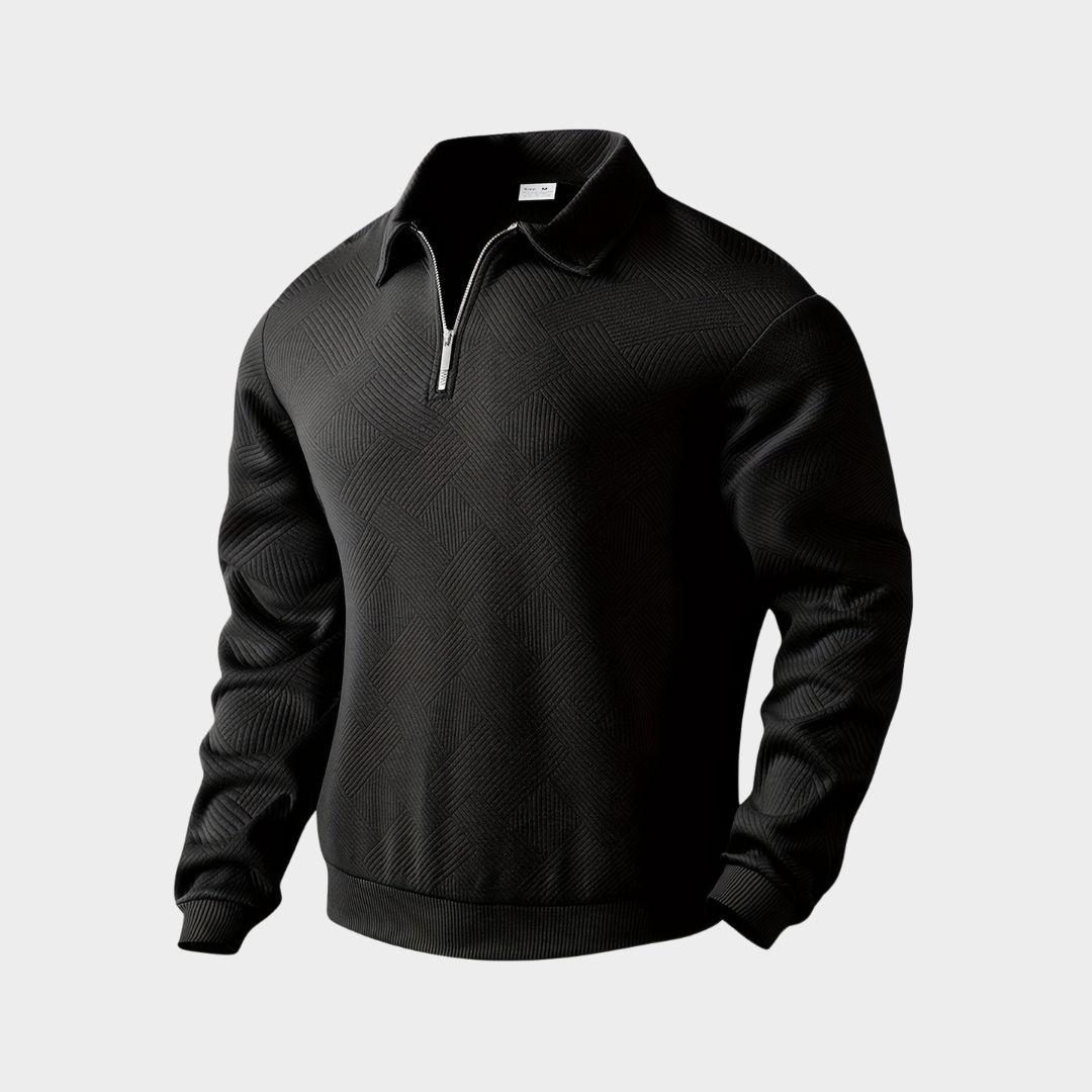 Herren Pullover mit Stehkragen und halbem Reißverschluss – Stilvoll & Modern