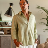 Kai | Lightweight Langarm Herren Sommer Leinenhemd
