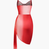 Scarlett | Verführerisches Corsagen-Kleid mit Mesh & Drapierter Asymmetrischer Rockpartie