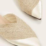 Trendige Espadrille-Mules mit Spitze