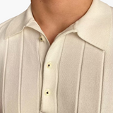Ian | Business casual Herren Slim Fit Strick-Poloshirt mit Gerippt Muster
