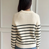Gestreifte Pullover mit Kragen
