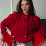 Manon | Strickjacke mit Knöpfen und Federärmeln