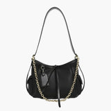 Zipporah | Leder Schultertasche mit Kettenakzent