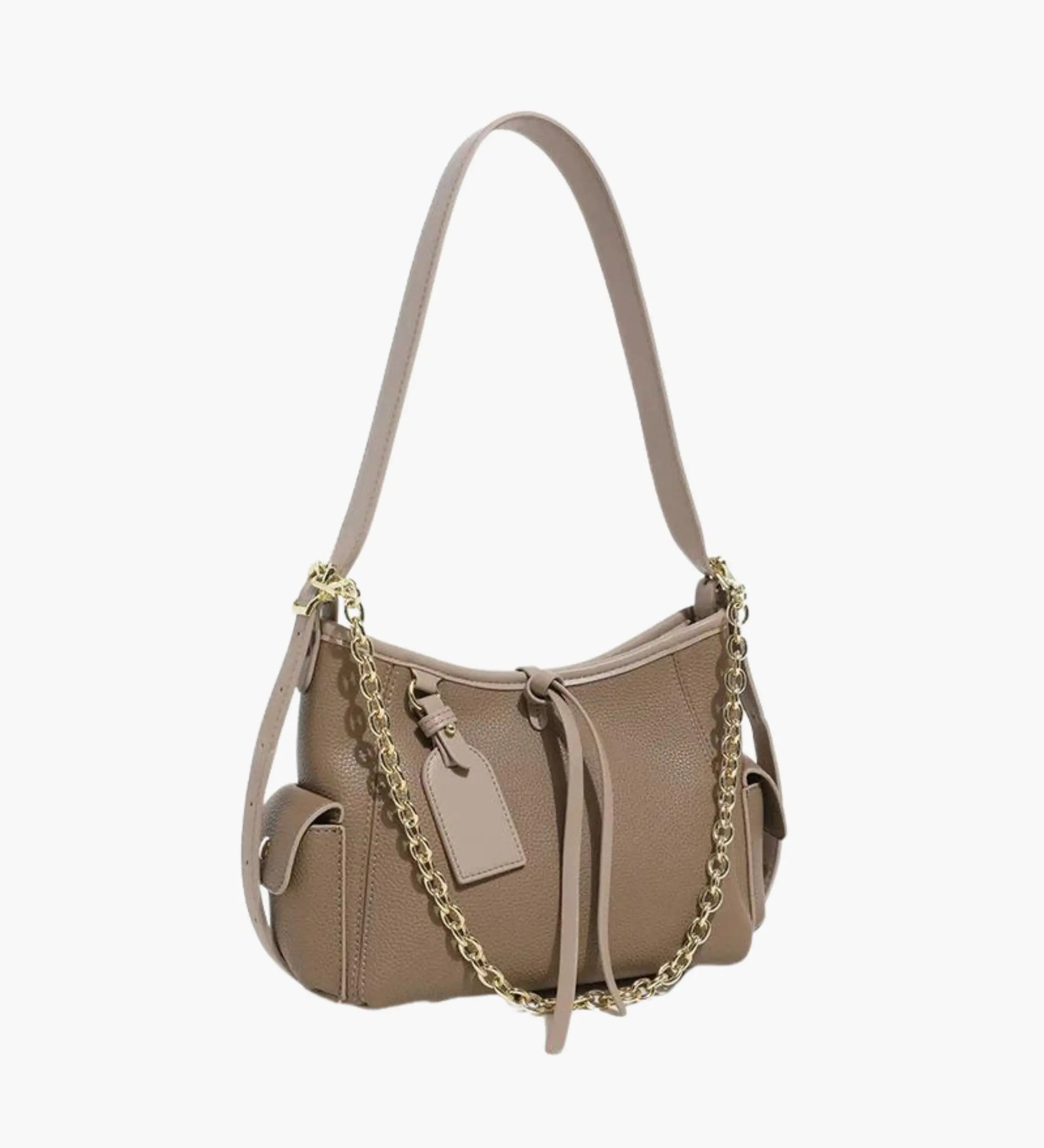 Zipporah | Leder Schultertasche mit Kettenakzent