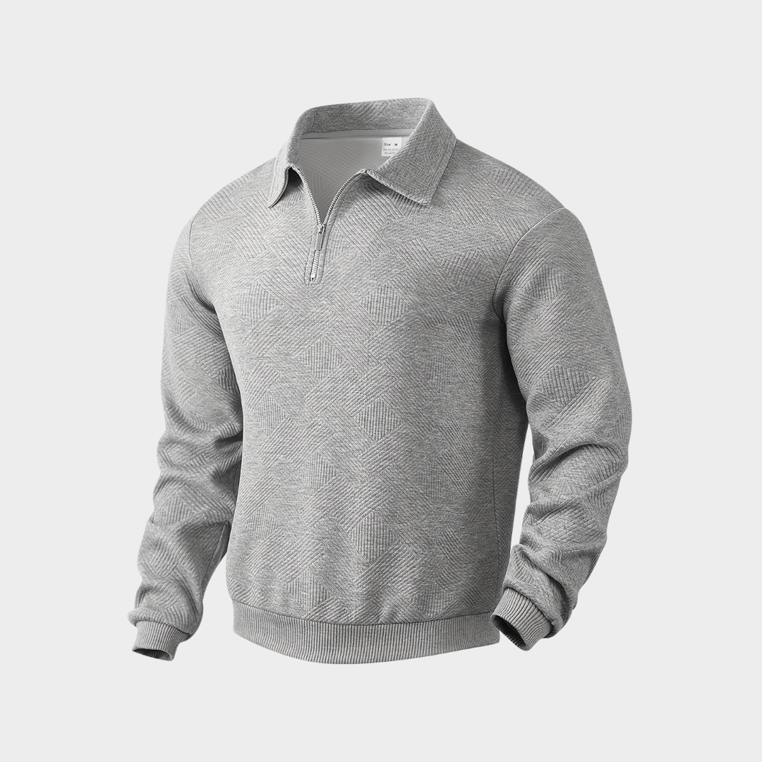 Herren Pullover mit Stehkragen und halbem Reißverschluss – Stilvoll & Modern