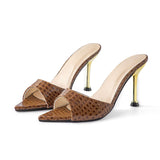 Isabelle | Luxus Schwarze Croc-Embossed Mule Heels – Elegant & Stilvoll