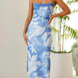 Figurbetontes Maxikleid – Sommerkleid mit Spaghettiträgern & Blumenprint