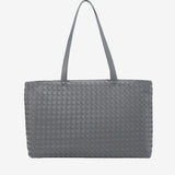 Emilia | Große gewebte Damen-Tote aus veganem Leder mit Reißverschluss