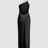 Katharina | Elegantes Rückenfreies Satinkleid für Hochzeit und Party